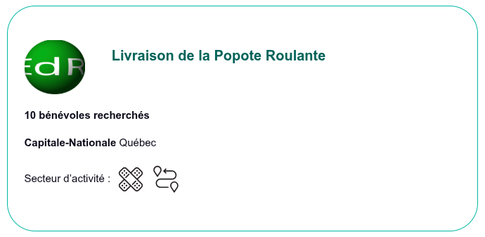 Cliquez ici pour postuler en tant que b�n�vole de livraison de repas de popote roulante chez Entraide des Rivi�res